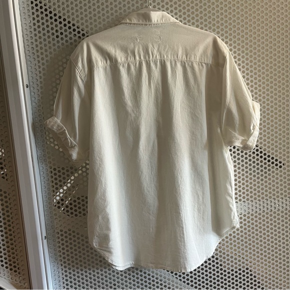 Aritzia Denim Forum The Jane Shirt Button Down Size Small White Cotton Chambray - Picture 8 of 12